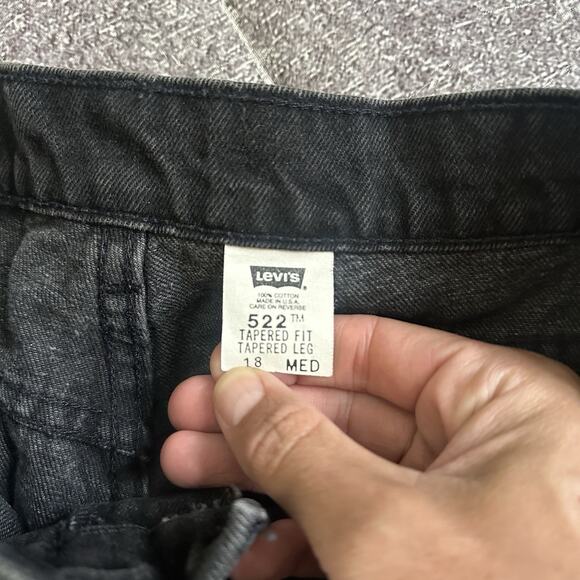 Women's Vintage 90's Levi's USA 522 Black Tapered Fit Denim Mom Jeans Sz 36 X 30 - Picture 3 of 5